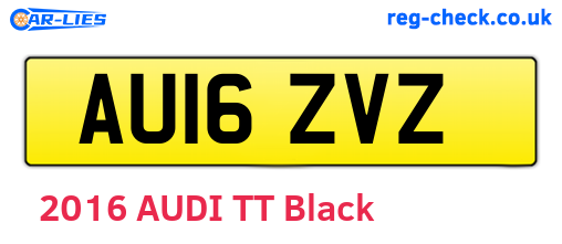 AU16ZVZ are the vehicle registration plates.