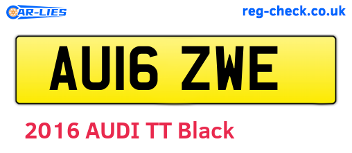 AU16ZWE are the vehicle registration plates.