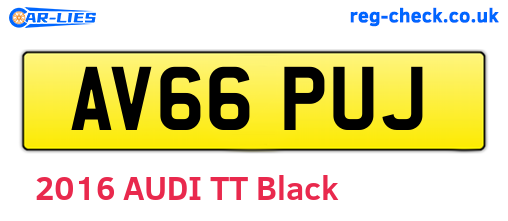AV66PUJ are the vehicle registration plates.