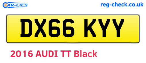 DX66KYY are the vehicle registration plates.