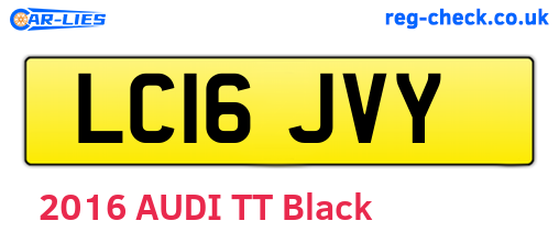 LC16JVY are the vehicle registration plates.