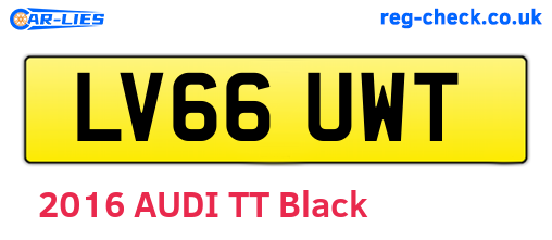 LV66UWT are the vehicle registration plates.