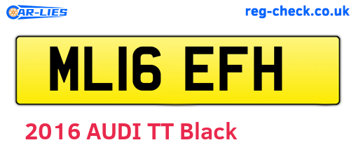 ML16EFH are the vehicle registration plates.