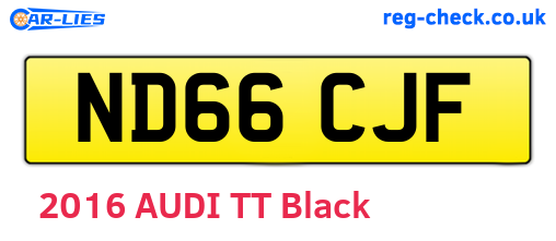 ND66CJF are the vehicle registration plates.
