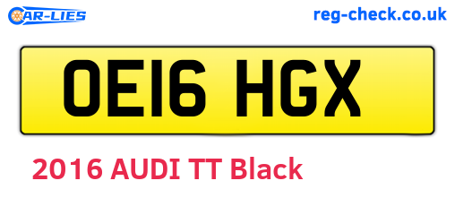 OE16HGX are the vehicle registration plates.