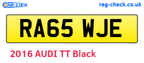 RA65WJE are the vehicle registration plates.