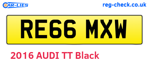 RE66MXW are the vehicle registration plates.