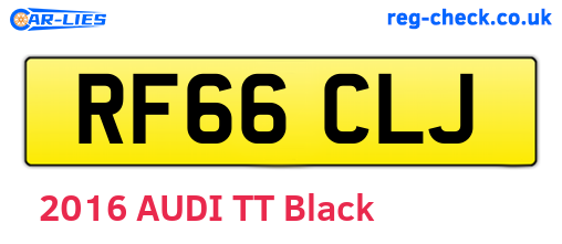 RF66CLJ are the vehicle registration plates.