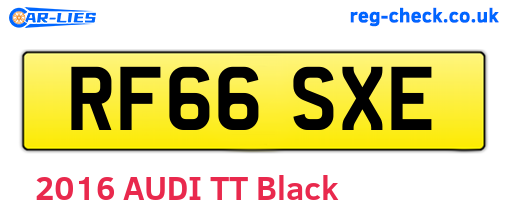 RF66SXE are the vehicle registration plates.