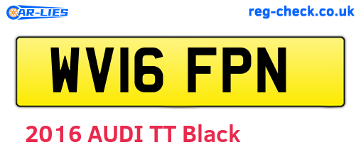 WV16FPN are the vehicle registration plates.