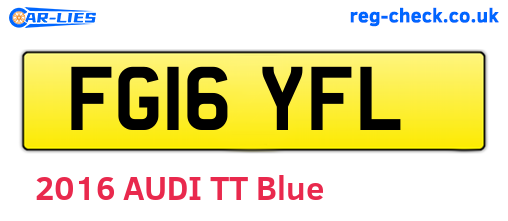 FG16YFL are the vehicle registration plates.