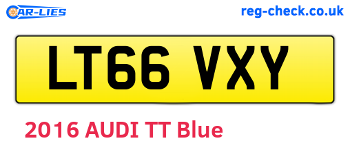 LT66VXY are the vehicle registration plates.