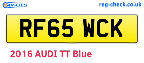 RF65WCK are the vehicle registration plates.