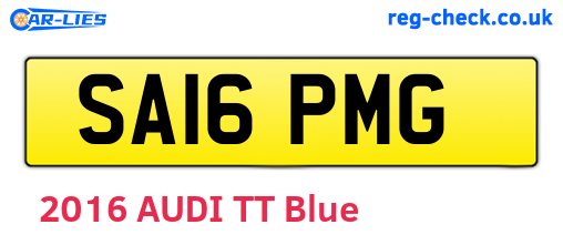 SA16PMG are the vehicle registration plates.