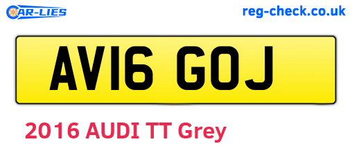 AV16GOJ are the vehicle registration plates.