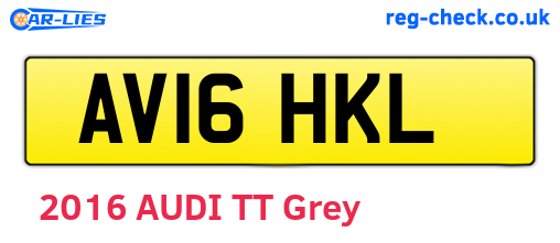AV16HKL are the vehicle registration plates.