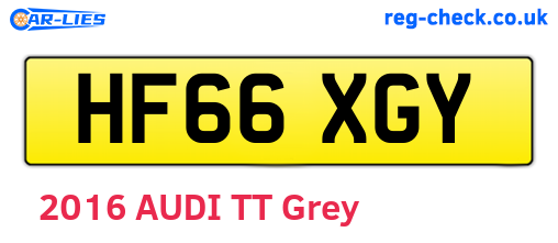 HF66XGY are the vehicle registration plates.