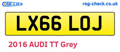 LX66LOJ are the vehicle registration plates.