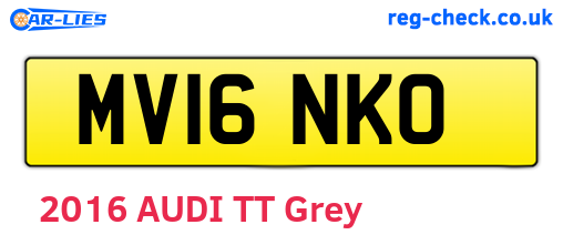 MV16NKO are the vehicle registration plates.