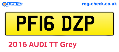 PF16DZP are the vehicle registration plates.