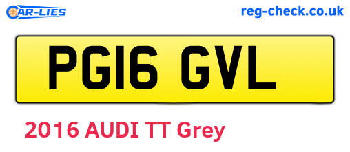 PG16GVL are the vehicle registration plates.