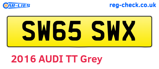SW65SWX are the vehicle registration plates.