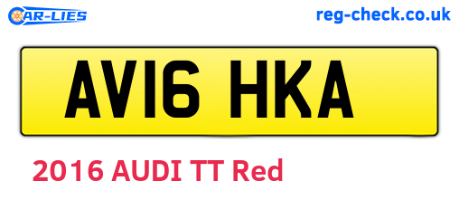 AV16HKA are the vehicle registration plates.