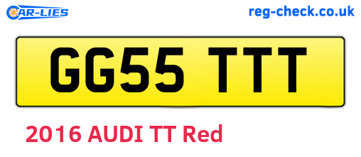 GG55TTT are the vehicle registration plates.