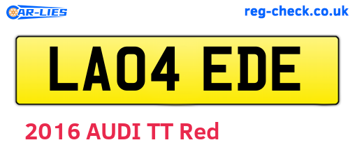 LA04EDE are the vehicle registration plates.