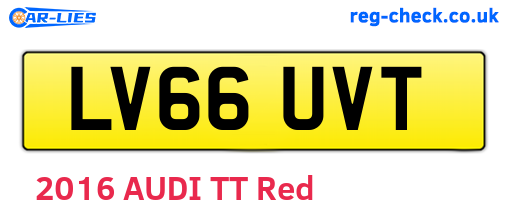 LV66UVT are the vehicle registration plates.