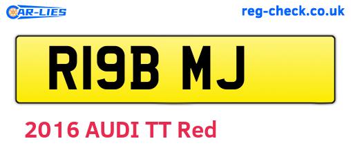 R19BMJ are the vehicle registration plates.