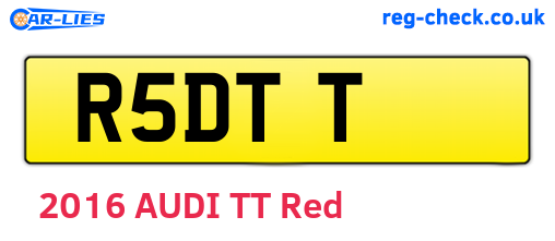 R5DTT are the vehicle registration plates.