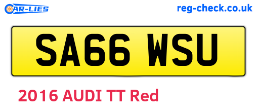 SA66WSU are the vehicle registration plates.