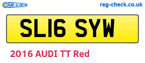 SL16SYW are the vehicle registration plates.