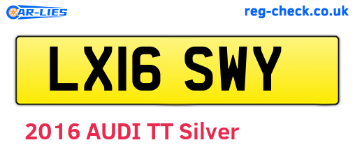 LX16SWY are the vehicle registration plates.