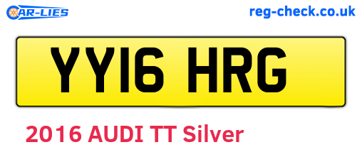YY16HRG are the vehicle registration plates.