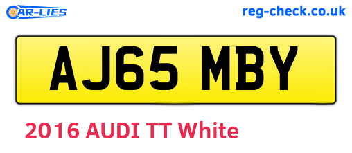 AJ65MBY are the vehicle registration plates.