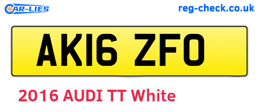 AK16ZFO are the vehicle registration plates.