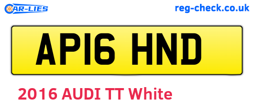 AP16HND are the vehicle registration plates.
