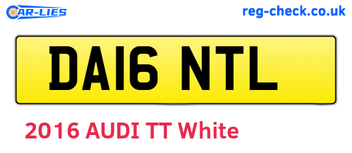 DA16NTL are the vehicle registration plates.