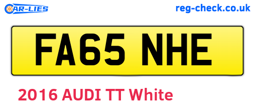 FA65NHE are the vehicle registration plates.