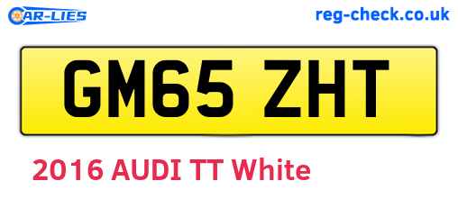 GM65ZHT are the vehicle registration plates.