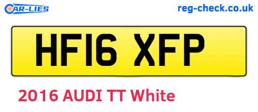 HF16XFP are the vehicle registration plates.