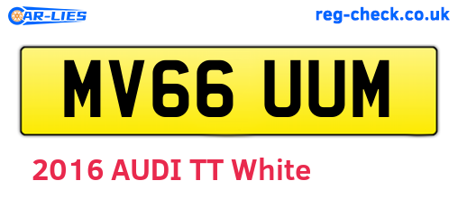 MV66UUM are the vehicle registration plates.