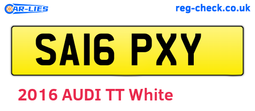 SA16PXY are the vehicle registration plates.