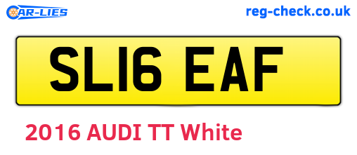 SL16EAF are the vehicle registration plates.