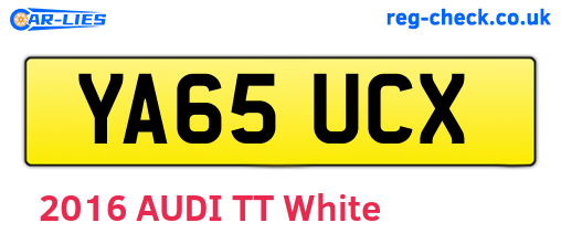YA65UCX are the vehicle registration plates.