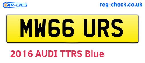 MW66URS are the vehicle registration plates.