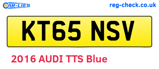 KT65NSV are the vehicle registration plates.