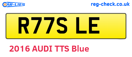 R77SLE are the vehicle registration plates.